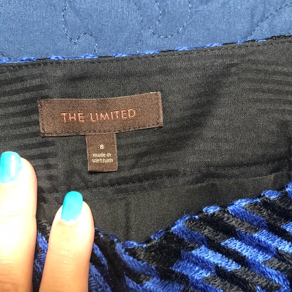 NWOT Woven Royal Blue/Black Houndstooth Skirt - Picture 2 of 5